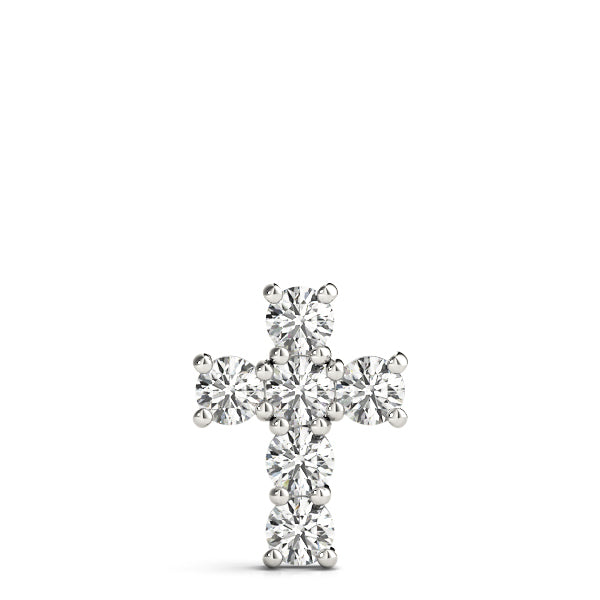18K White Gold 1 CT Diamond Cross Pendant