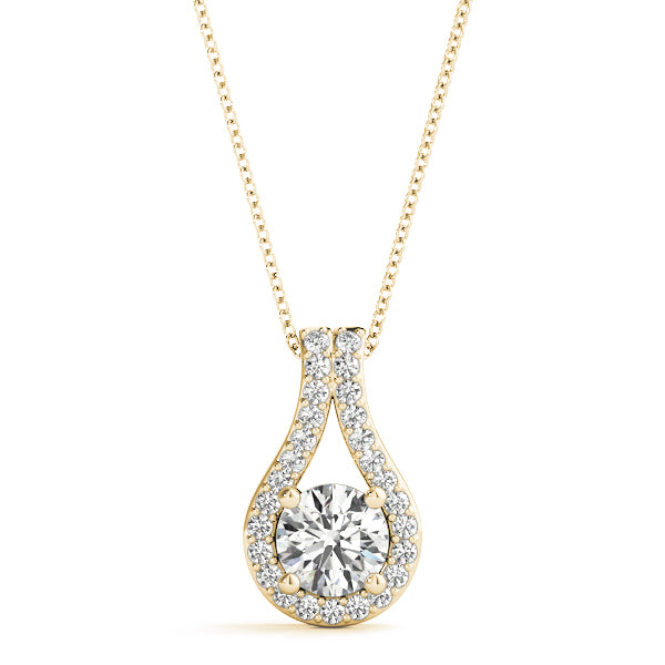 18K Yellow Gold 1 ct Diamond Pendant Necklace