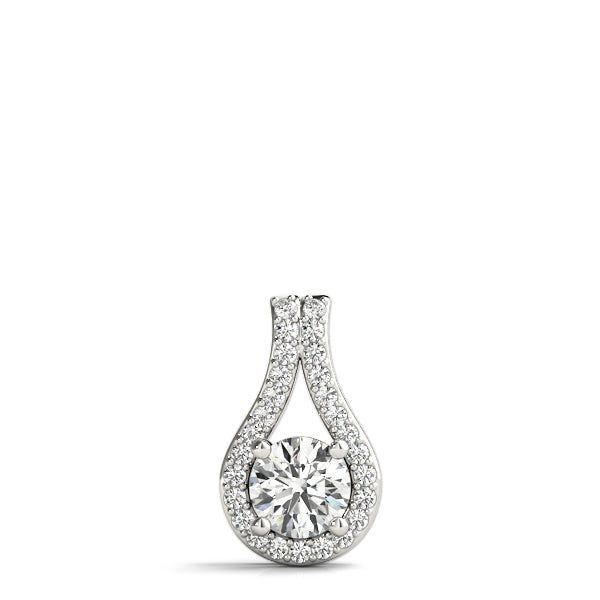 14K White Gold 1 ct Diamond Solitaire Pendant