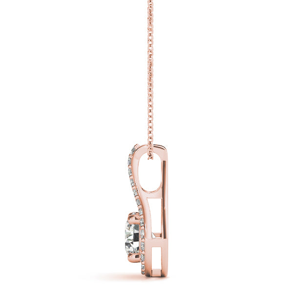 18K Rose Gold 1ct Diamond Solitaire Pendant