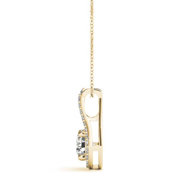 18K Yellow Gold 1 ct Diamond Pendant Necklace