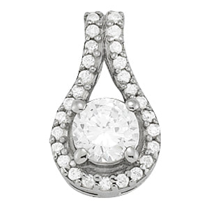 Platinum Round Diamond Solitaire Pendant