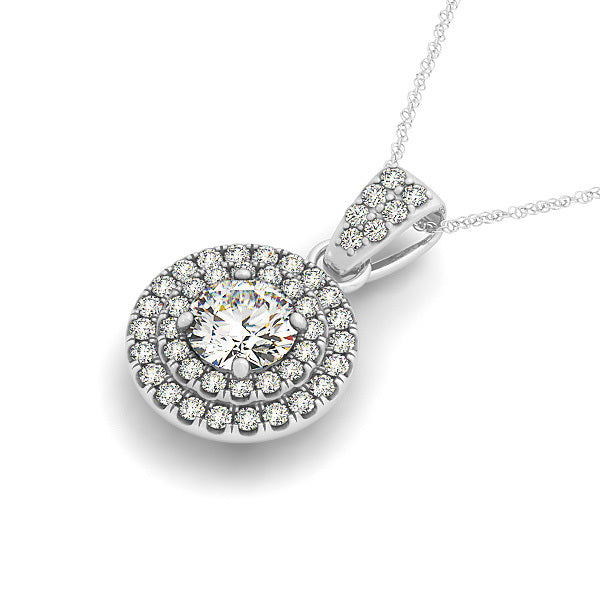 Round Diamond Halo Pendant