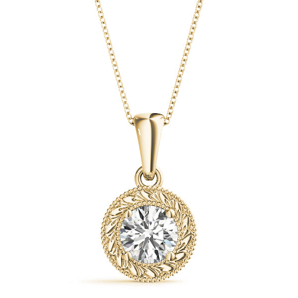 1ct Diamond Solitaire Pendant - 18K Yellow Gold