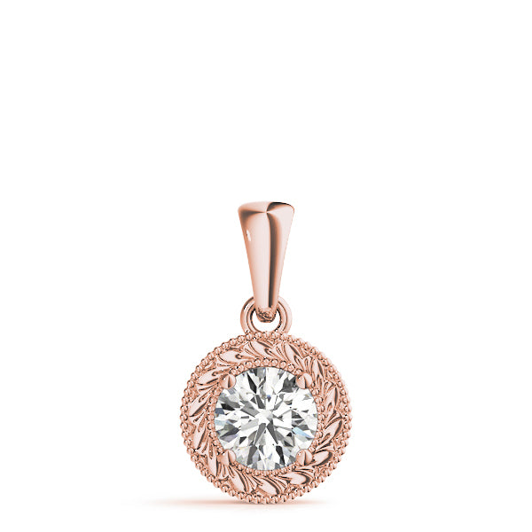 1ct Diamond Rose Gold Solitaire Pendant Necklace