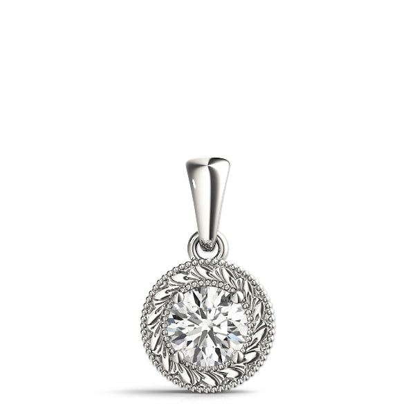 Platinum 1 ct Round Diamond Solitaire Pendant