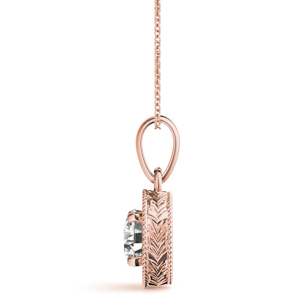 1ct Diamond Rose Gold Solitaire Pendant Necklace