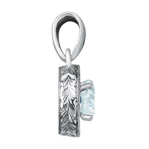 1ct Diamond 18K White Gold Solitaire Pendant Necklace