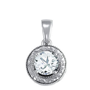 Platinum 1 ct Round Diamond Solitaire Pendant