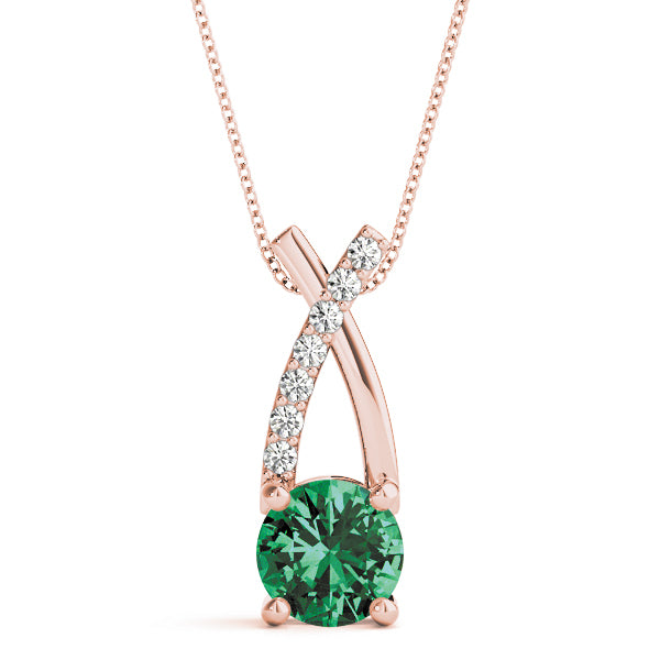 14K Rose Gold 1 CT Diamond Accent Pendant