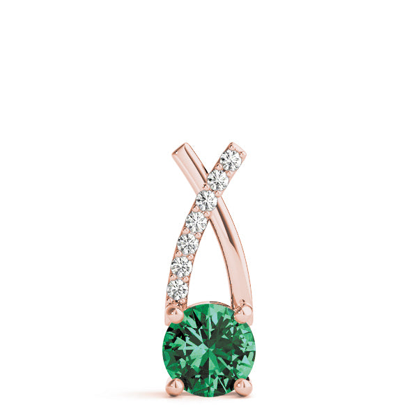 14K Rose Gold 1 CT Diamond Accent Pendant
