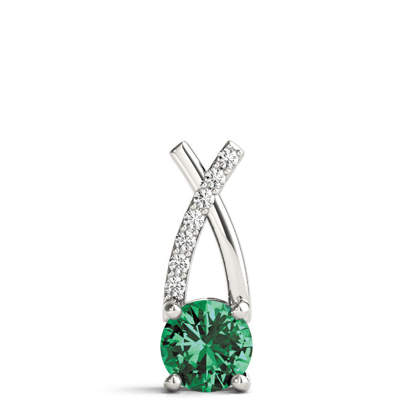 18K White Gold 1 ct Round Diamond Pendant