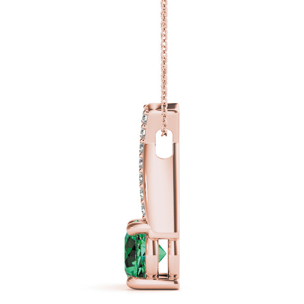 18K Rose Gold 1 ct Round Diamond Pendant