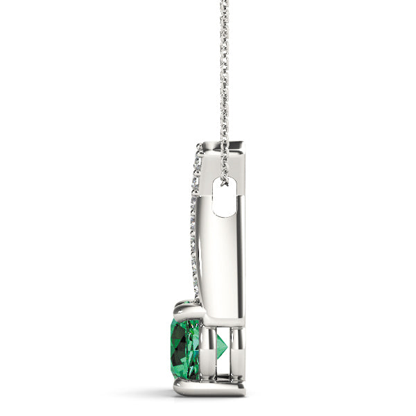 14K White Gold Round Diamond Fashion Pendant