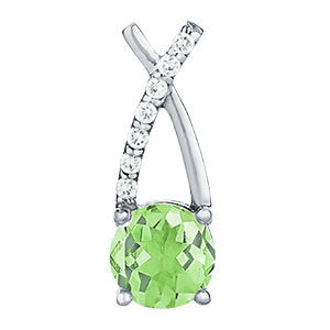 18K White Gold 1 ct Round Diamond Pendant