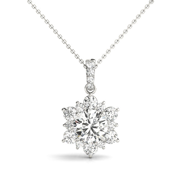 Platinum 1.5 CT Round Diamond Pendant