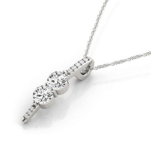 18K White Gold Multi-Diamond Fashion Pendant