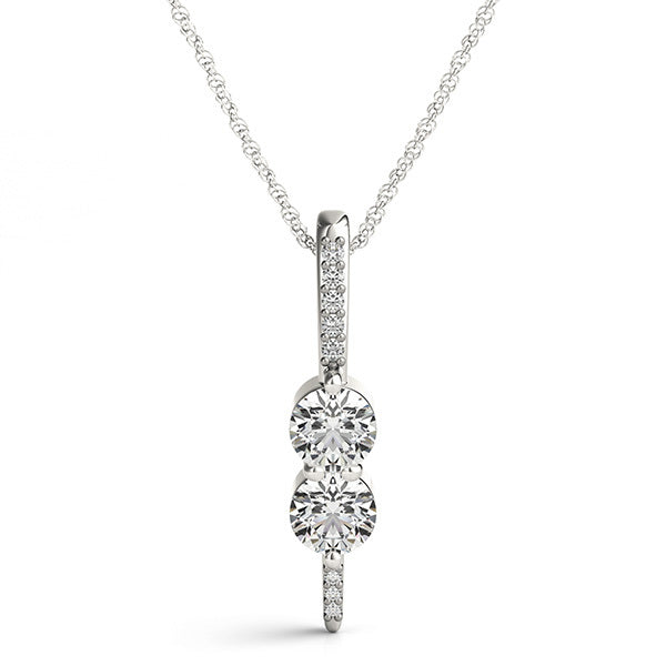 18K White Gold Multi-Diamond Fashion Pendant