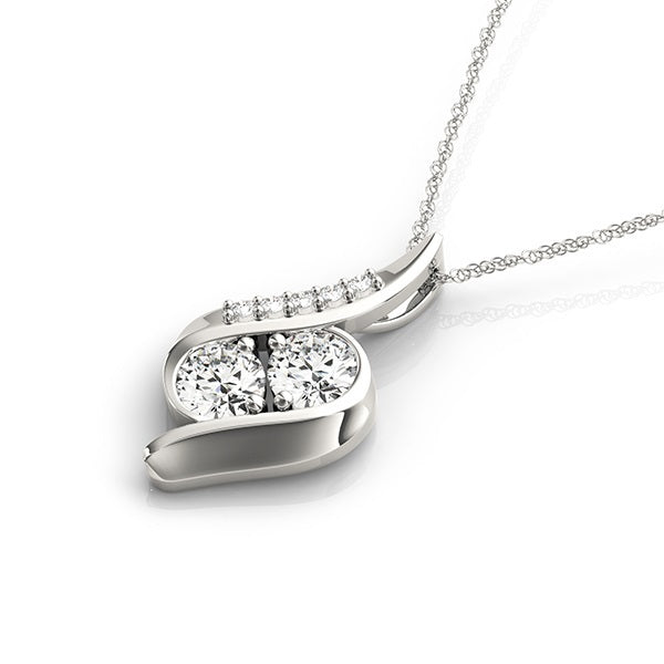 Platinum Multi-Diamond Fashion Pendant