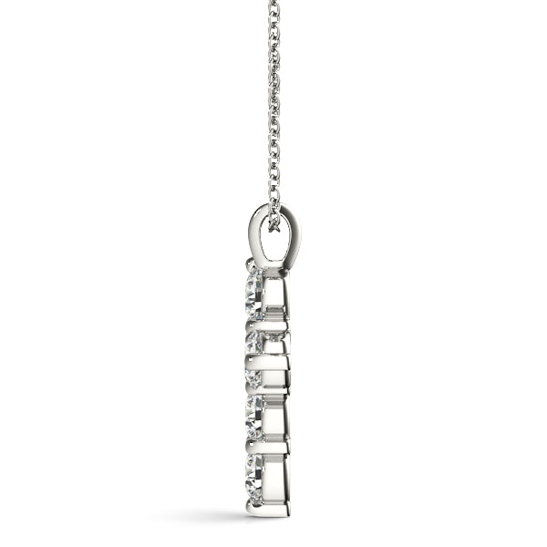 14K White Gold Diamond Cross Pendant Jewelry