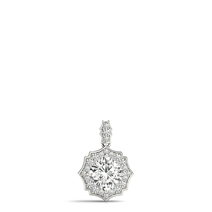 Platinum Cushion Diamond Halo Pendant