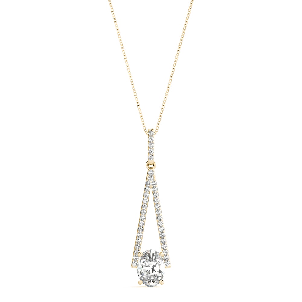 14K Yellow Gold 1/5 ct tw Halo Diamond Pendant