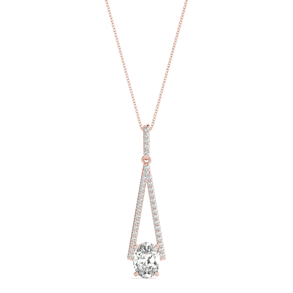 14K Rose Gold 1/5 ct tw Halo Diamond Pendant