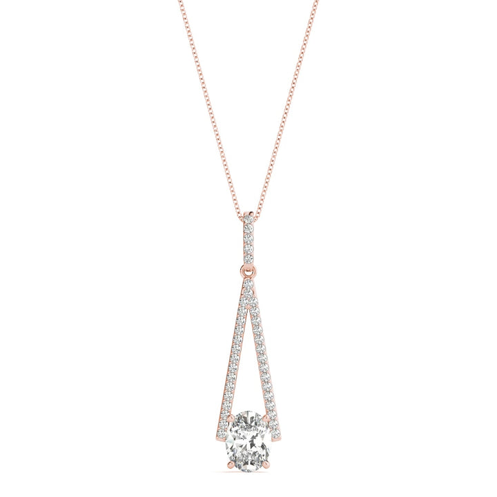 14K Rose Gold 1/5 ct tw Halo Diamond Pendant