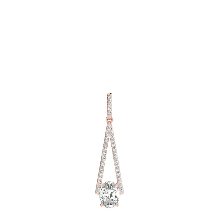 Rose Gold 1/5 CT Diamond Oval Halo Pendant