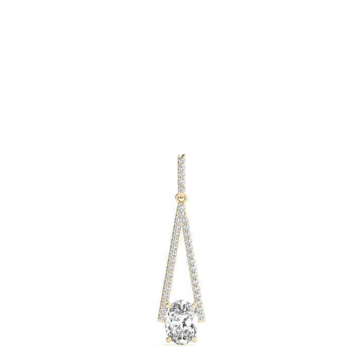 18K Yellow Gold Oval Diamond Halo Pendant
