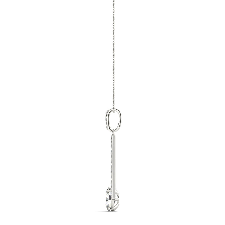 Platinum Oval Diamond Halo Pendant