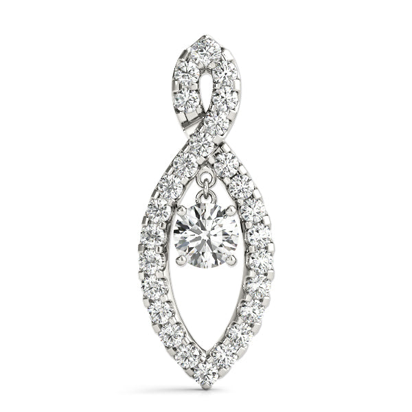 18K White Gold 7/8 ct Diamond Solitaire Pendant