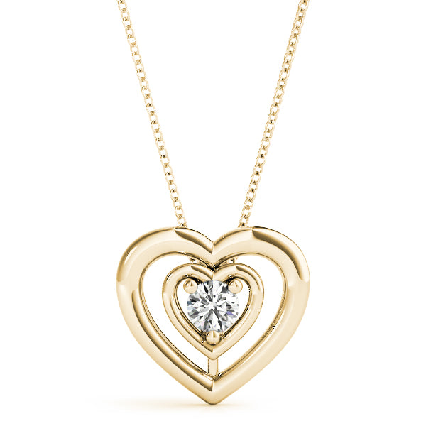 14K Yellow Gold 0.5 CT Diamond Solitaire Pendant