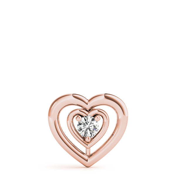 18K Rose Gold 0.5 ct Round Diamond Solitaire Pendant
