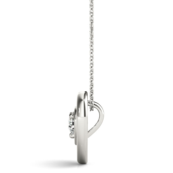 14K White Gold 1/2 ct Diamond Solitaire Pendant