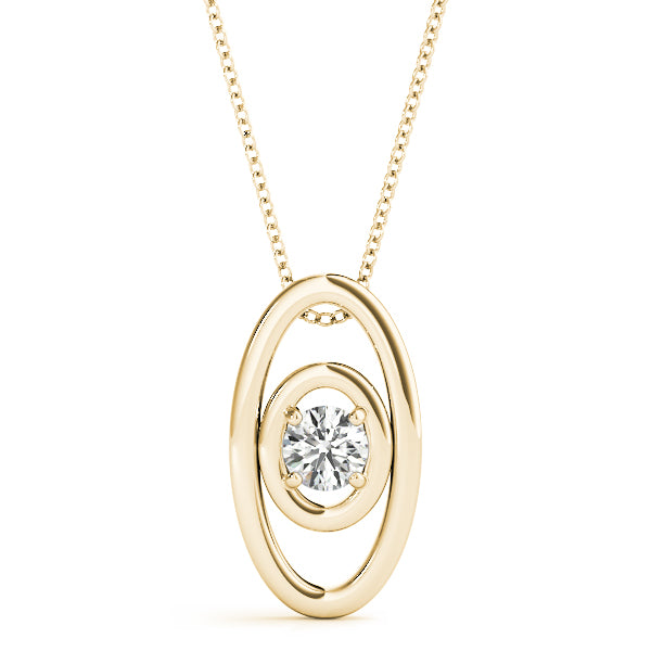 18K Yellow Gold 0.1 CT Diamond Solitaire Pendant