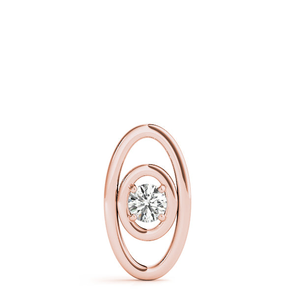 18K Rose Gold Diamond Solitaire Pendant 0.1 CT