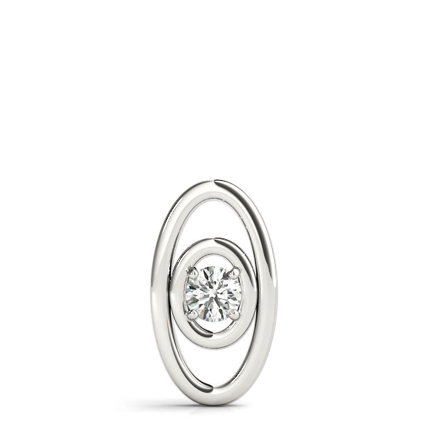 14K White Gold 0.1 CT Round Diamond Pendant