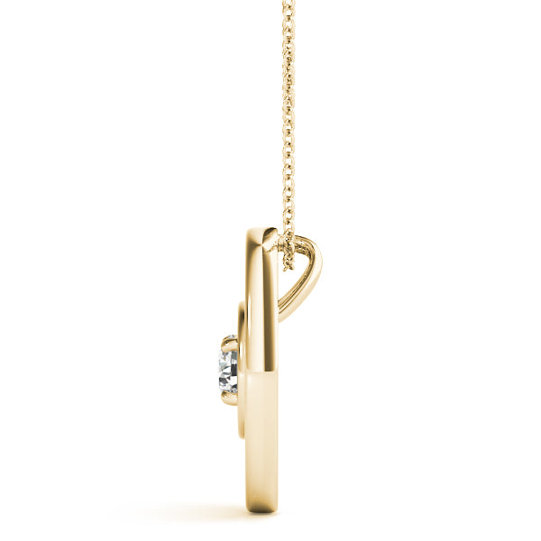 18K Yellow Gold 0.1 CT Diamond Solitaire Pendant