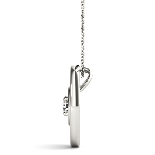 Platinum 0.1 CT Round Diamond Solitaire Pendant