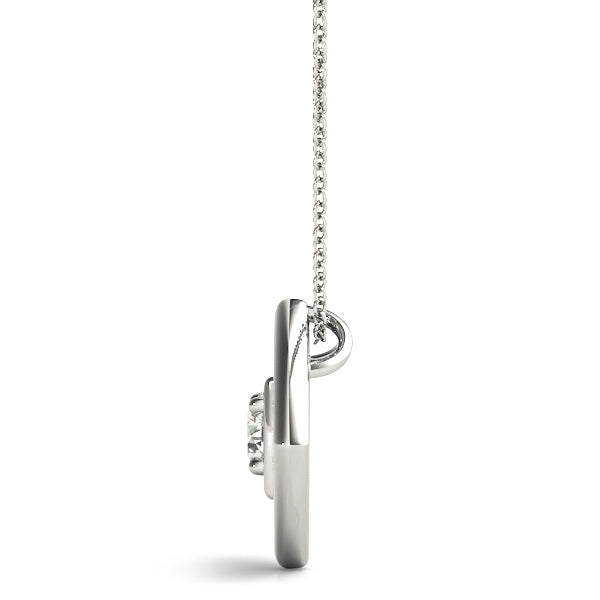 18K White Gold 0.35ct Round Diamond Pendant