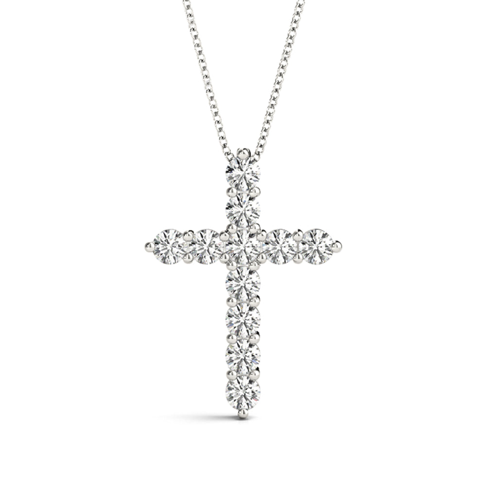 Platinum White Diamond Cross Pendant