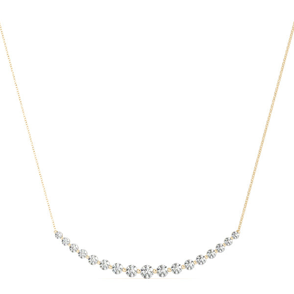 18K Yellow Gold Round Diamond Fashion Pendant