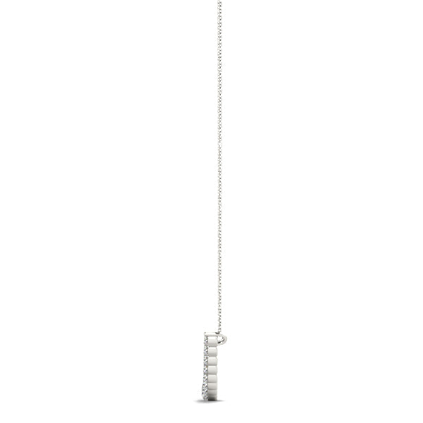 18K White Gold Round Diamond Fashion Pendant
