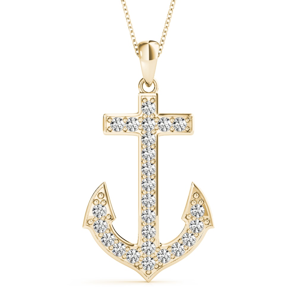 18K Yellow Gold 1/8 ct tw Fashion Diamond Pendant