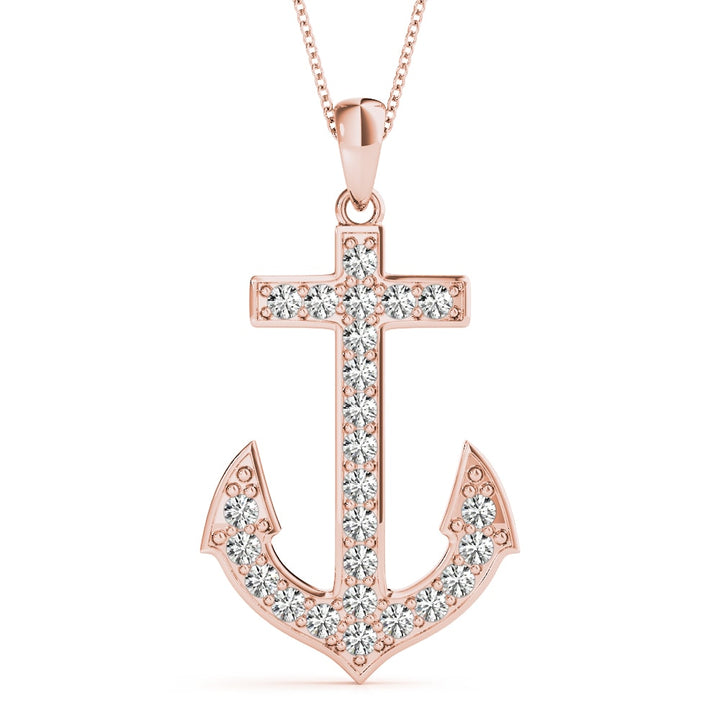 18K Rose Gold 1/8 ct tw Fashion Diamond Pendant