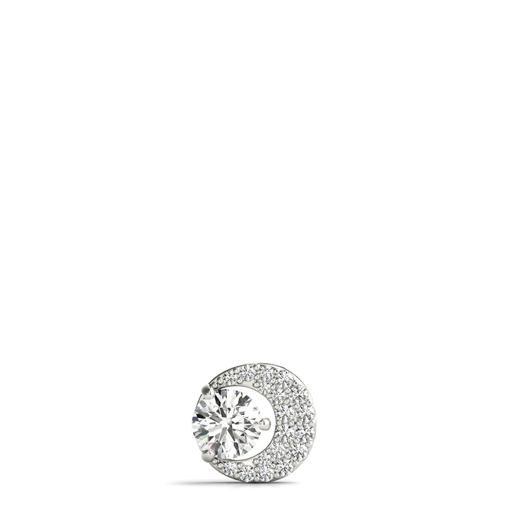 14K White Gold Round Diamond Pendant Necklace