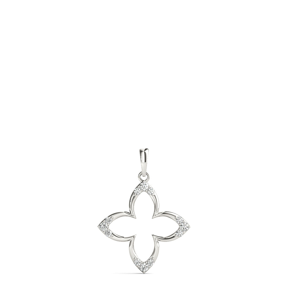 Platinum White Diamond Round Fashion Pendant