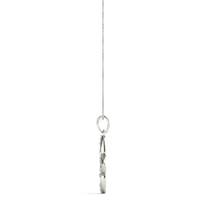 White Gold Multi-Diamond Geometric Pendant