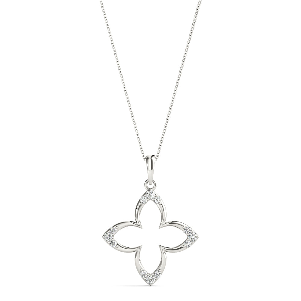 White Gold Multi-Diamond Geometric Pendant